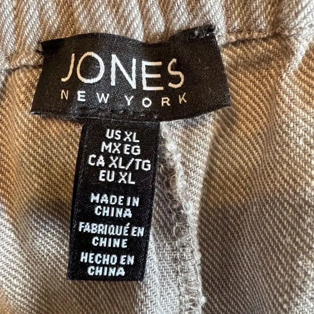 JONES New York Women s Size XL Linen Blend Wide Leg Pants Casual Trousers